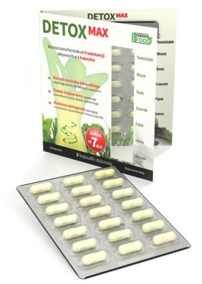 DETOX MAX - USUWANIE TOKSYN Z ORGANIZMU 21 KAPS !!
