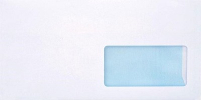 Koperty białe listowe okno prawe DL pasek HK 1000
