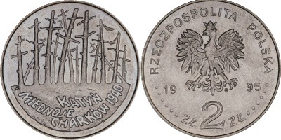 2 złote (1995) - Katyń, Miednoje, Charków