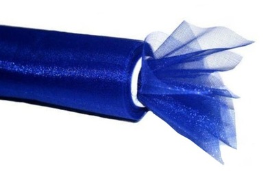 ORGANZA Organtyna Dekoracyjna NIEBIESKA Wesele Ślub Komunia 16cm x 9,3m