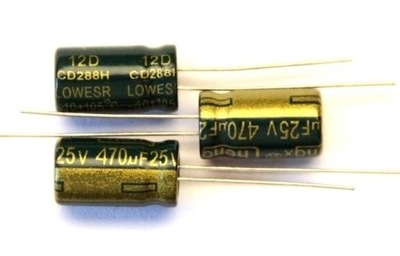 Kondensator 470uF/25V Low ESR Low ESR 105'C 20szt