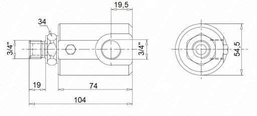 ZŁĄCZE HYDRAULICZNE OBROTOWE KĄTOWE GGL-3/4