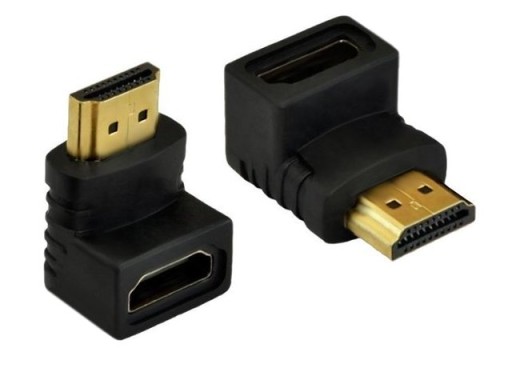 Угловой адаптер, малый штекер HDMI – гнездо HDMI – HQ