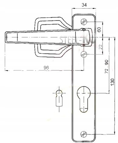 РУЧКА РУЧКА КОРИЧНЕВАЯ ЛЕВАЯ 90 DOOR GATES PL