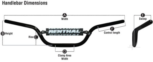 РУЛЬ RENTHAL 1,1/8 ДЮЙМА (28,6 ММ) MX FATBAR H