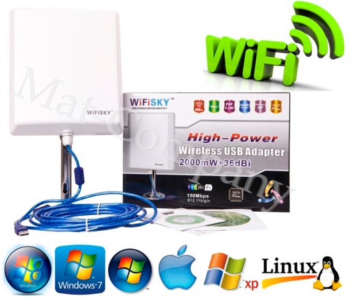 Активная Антенна для ИНТЕРНЕТА 10км WI-FI SKY 5м USB