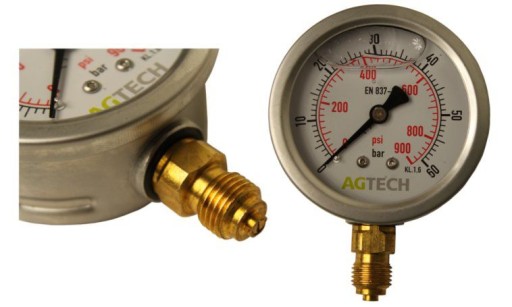 Гидравлический манометр fi 63, диапазон 0-60 БАР Agtech