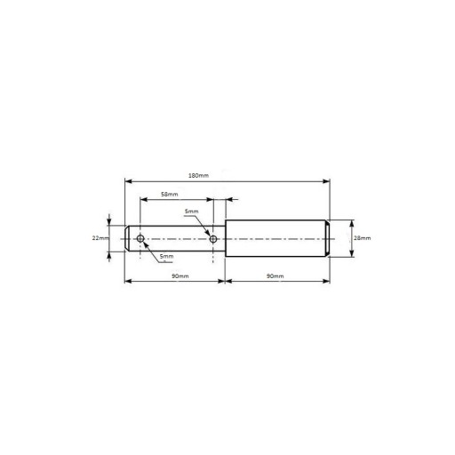 Sworzeń dwustopniowy 22/28x180mm (09711)