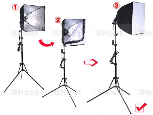 SOFTBOX Набор студийного освещения 60x60см ЛАМПА 85ВТ / 400ВТ Штатив 230см