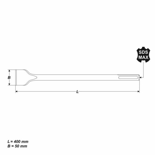 Долото SDS-MAX Плоское широкое, 50 x 400 мм