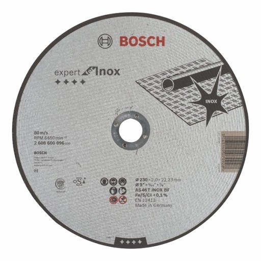 КОРУНДОВЫЙ ДИСК BOSCH ДЛЯ МЕТАЛЛА INOX 230 x 2,0 мм