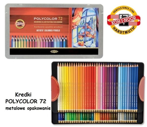 Мелки KOH-I-NOOR POLYCOLOR 72к 89629 металлическая упаковка