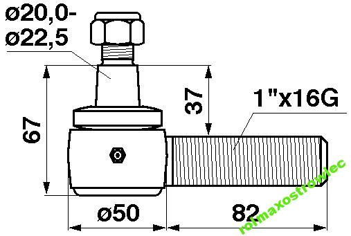 РУЧКА ШАРОВОГО СОЕДИНЕНИЯ ДВИГАЮЩАЯ ГОЛОВКА JOHN DEERE MF