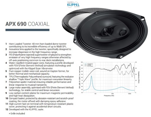 AUDISON APX 690 3-ПОЛОСНЫЕ КОЛОНКИ 6x9 100/300 Вт