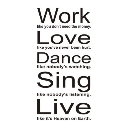 Настенная надпись, наклейка - Work Love Dance - 176