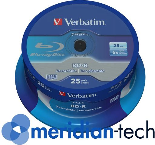 VERBATIM BD-R BLU-RAY 25ГБ DataLife 6x 25шт!!!!