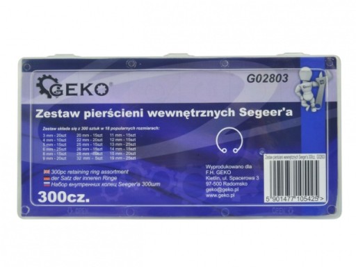 ZESTAW PIERŚCIENI WEWNĘTRZNYCH SEEGER'A 300cz GEKO