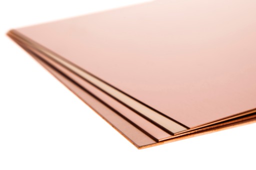 Blacha miedziana miedź Cu formatka 100x50x2mm | arkusz 2mm - 10x5cm