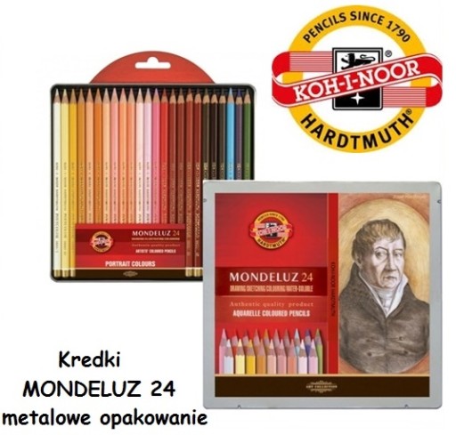 Мелки KOH-I-NOOR MONDELUZ 24 шт. в металлической упаковке PORTRAIT