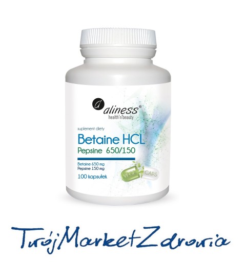 Betaine HCL + Pepsyna 650/150mg - 100kaps Aliness