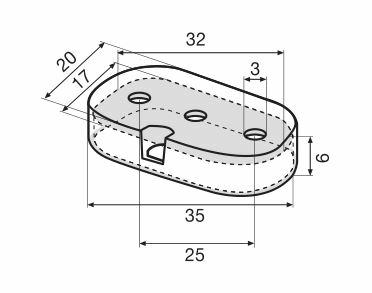 Ślizgacz meblowy owalny 30x20mm do sofy, łóżka