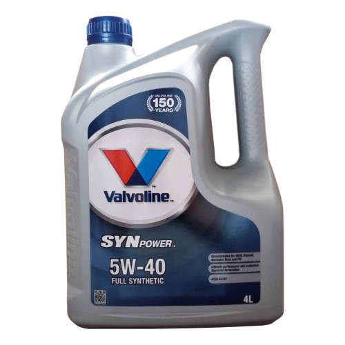 VALVOLINE SYNPOWER 5W40 4L SL/SN/CF, A3/B3/B4