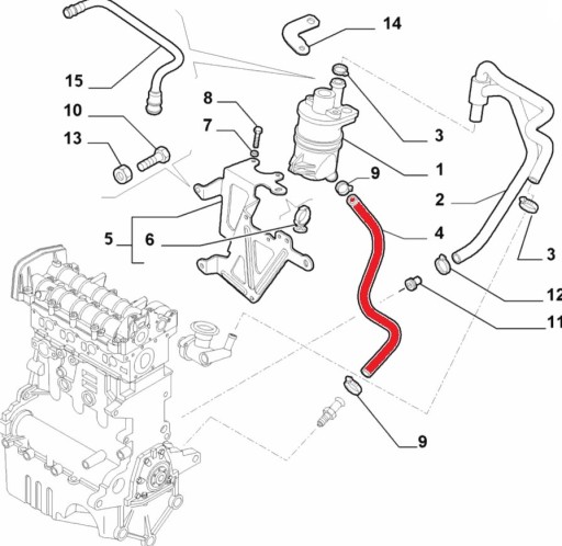 ALFA ROMEO 159 ШЛАНГ, НИЖНЯЯ ТРУБА СЕПАРАТОРА ПНЕВМОТА