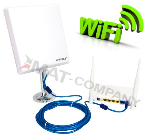 АКТИВНАЯ WIFI SKY АНТЕННА WIFI SKY 10 км + WIFI МАРШРУТИЗАТОР