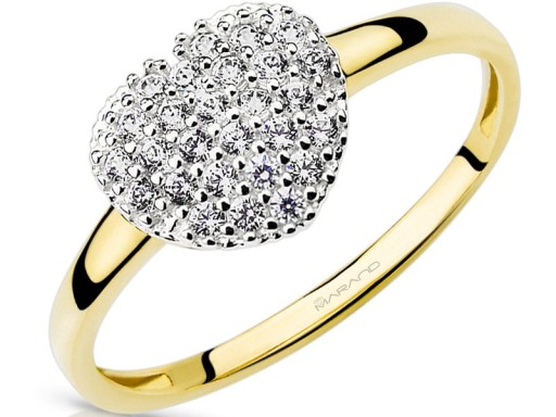 Сердце! Золотое кольцо с цирконами PR. 333 R 15