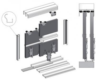 System drzwi przesuwnych 3m/4sk Euro 5+ Bimak