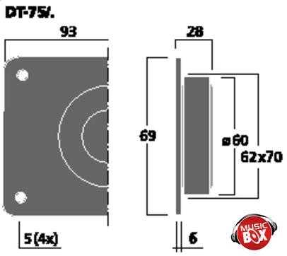 MONACOR DT-75/8 8Ом 50Вт Твит-динамик НОВЫЙ