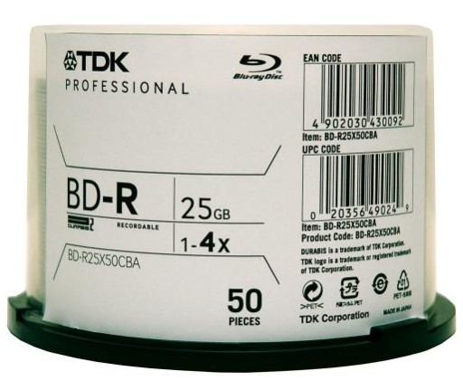 TDK BD-R 25 ГБ x4 Professional Japan MID:TDKBLDRBB конверт для компакт-диска