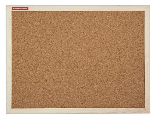 Tablica korkowa drewniana 50x40 MEMOBOARDS pinezki