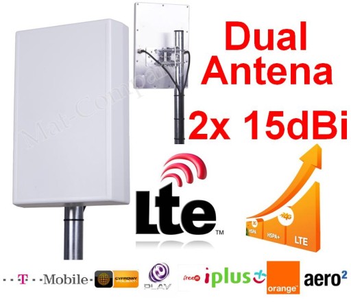 ДВОЙНАЯ LTE АНТЕННА +30 дБ для модема E3272 E3276 E5180