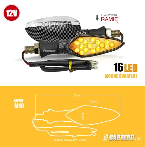 ПОВОРОТЫ НАПРАВЛЕНИЯ СТРЕЛКА 16 LED 4ШТ.