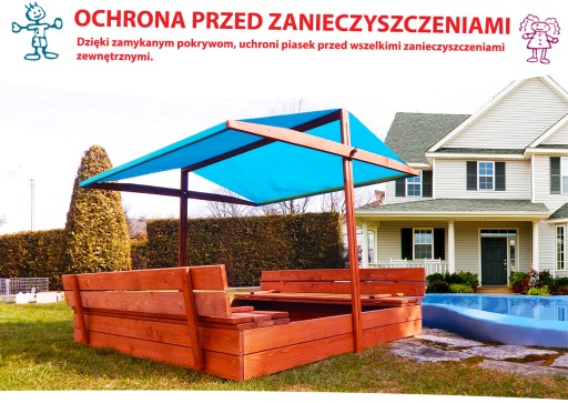 ПЕСОЧНИЦА С СИДЕНЬЯМИ И КРЫШЕЙ ДЛЯ ДЕТЕЙ, 12 см