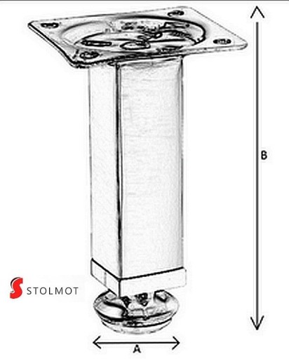Регулируемая мебельная ножка CHROME H-100