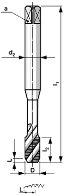 Машинный поворотный кран М6 HSSE INOX TIN VA