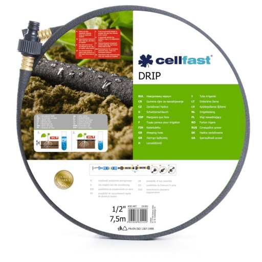 Cellfast Drip 19-001 Ирригационный шланг 1/2 дюйма, 7,5 м