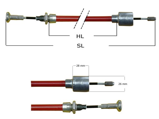 Linka Hamulcowa Cięgno Al-Ko Oryginał 1020 /1216mm