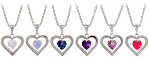 Серебряный кулон SWAROVSKI HEART + цепочка