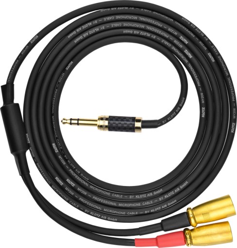 Кабельный кабель 6,3 Jack стерео 2x XLR(M) Klotz 2м