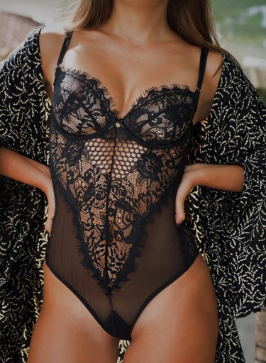 KOBIECE KORONKOWE BODY ZMYSŁOWA BIELIZNA NOCNA SEXY DEKOLT FIGI KOLORY
