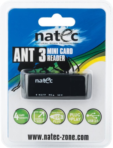 NATEC MINI ANT 3 ЧЕРНЫЙ SDHC, MMC, M2, MICROSD