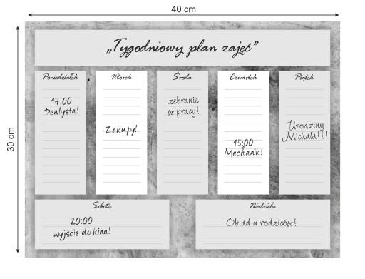 Магнитная доска Еженедельник на холодильник.