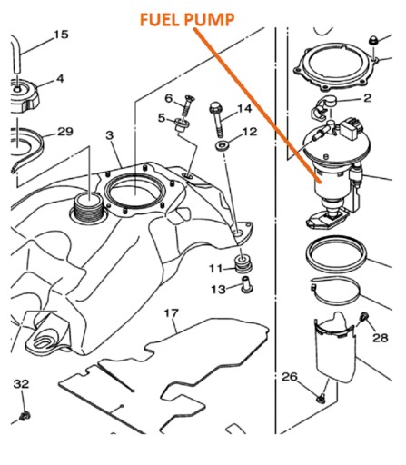 YAMAHA YFM 700 GRIZZLY БЕНЗИНОВЫЙ ТОПЛИВНЫЙ НАСОС 07-18