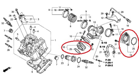 ВПУСКНЫЕ ФИТИНГИ КАРБЮРАТОРА HONDA VTX VT 1300