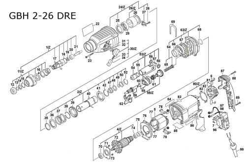 Переключатель Bosch GBH 2-26DRE/DFR. ГБХ 2-28ДВ/ДВФ