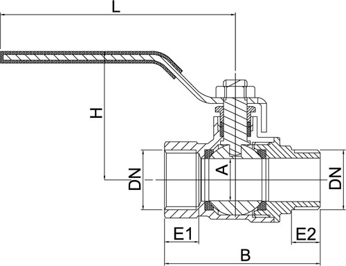 ШАРОВОЙ КЛАПАН INVENA PROV 1/2', ПРОЧНЫЙ, ТЯЖЕЛЫЙ