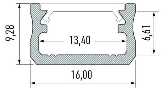 Profil aluminiowy do taśmy LED A 2m 4 kolory